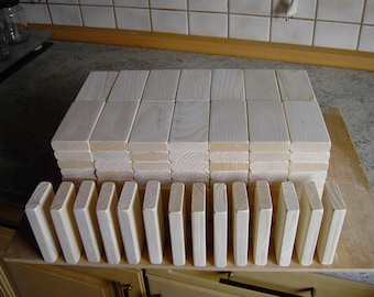 120 pieces of dominoes XXL 100 x 50 x 15 mm made from local untreated spruce wood