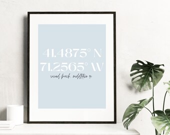 Digital Print- Second Beach Coordinates