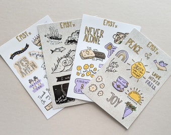 Bible Stickers Set / Journaling / Christian sticker sheets