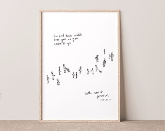 Psaume 121 Seigneur veille sur vous / verset de la bible / art mural / art chrétien / carte recyclée / kraft ou blanc