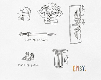 Armure de Dieu icônes éléments png / Graphic Design / Clipart / Sketch / design supplies