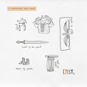 Armour of God  icons elements png / Graphic Design / Clipart / Sketch / design supplies