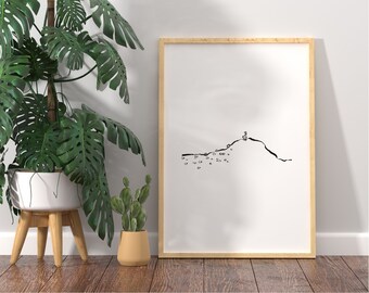 Art de Jésus le Bon Pasteur : Art mural chrétien dessiné à la main (téléchargement numérique)