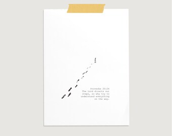 Impression d'art de l'esquisse des étapes de Dieu - Proverbes 20:24 (téléchargement numérique)