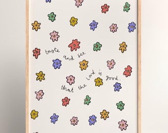 Goûtez et voyez que le Seigneur est bon/ art mural/ art chrétien/ téléchargement numérique