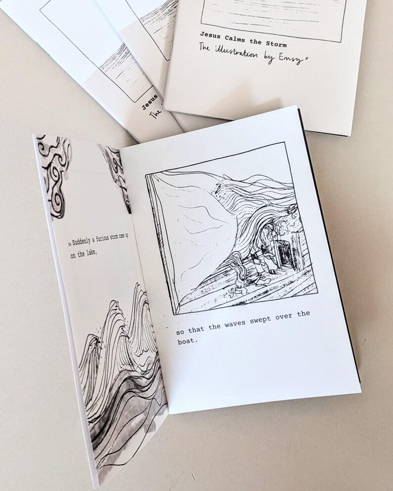 Jesus Calms the Storm Illustration Book: Matthew 8 Bible Verse - Etsy