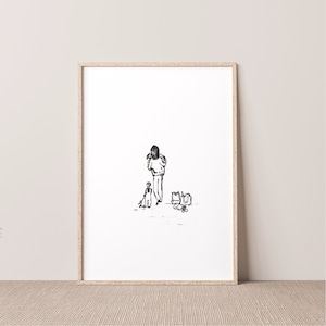 Mãe e filhos / estampas cristãs / cartão reciclado / kraft ou branco