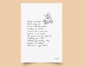 Poema de bondad / La bondad vive en ti y en mí / Descarga digital / Cartel de arte cristiano