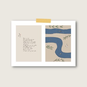 Peace is like a river poem and illustration / wall art / Christian art /