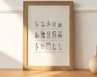 Éphésiens 6 priez en tout temps / prière / carte recyclée / kraft ou blanc