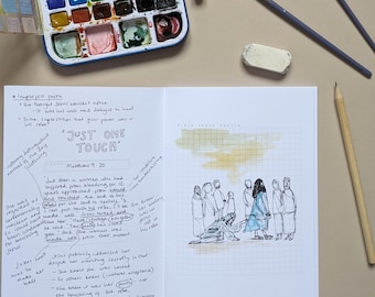Cuaderno de bocetos bíblicos: diario creativo con páginas para dibujar