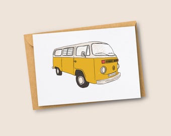 Tarjeta con ilustración de coche personalizado: Boceto de coche clásico personalizado