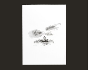 Jésus calme la tempête / art mural / art chrétien / téléchargement numérique