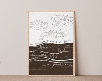 Paix, calme et repos au nom de Jésus / Téléchargement numérique / Affiche d'art chrétien
