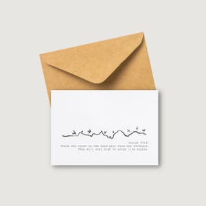 Envolez-vous comme des aigles Esaïe 40 Espérez dans le Seigneur, renouvelez votre force carte d'encouragement verset biblique