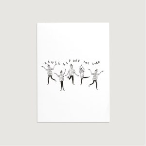 dance antes do senhor / estampas cristãs / cartão reciclado / kraft ou branco