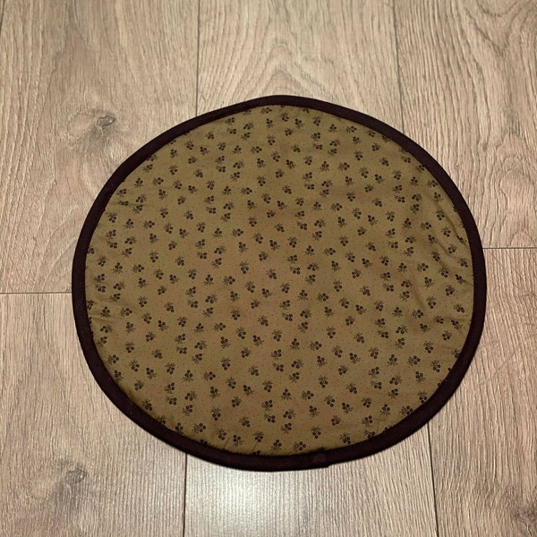AGA Lid Cover Mat Pad Round Hob Cover With Straps Black Green Olive