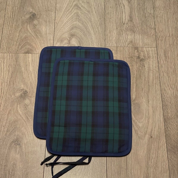 RAYBURN 600 Lid Cover Mat Pad Hob Cover With Straps Green Navy Black Watch Tartan
