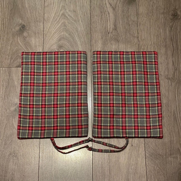 RAYBURN 200 300 400 Lid Cover Mat Pad Hob Cover With Straps Red Grey Christmas Tartan