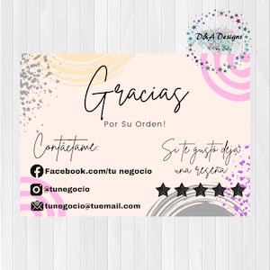 Gracias Por Tu Compra Business Thank You Template Tarjetas De Agradecimiento Tarjeta De Negocio Editable PDF Files image 1