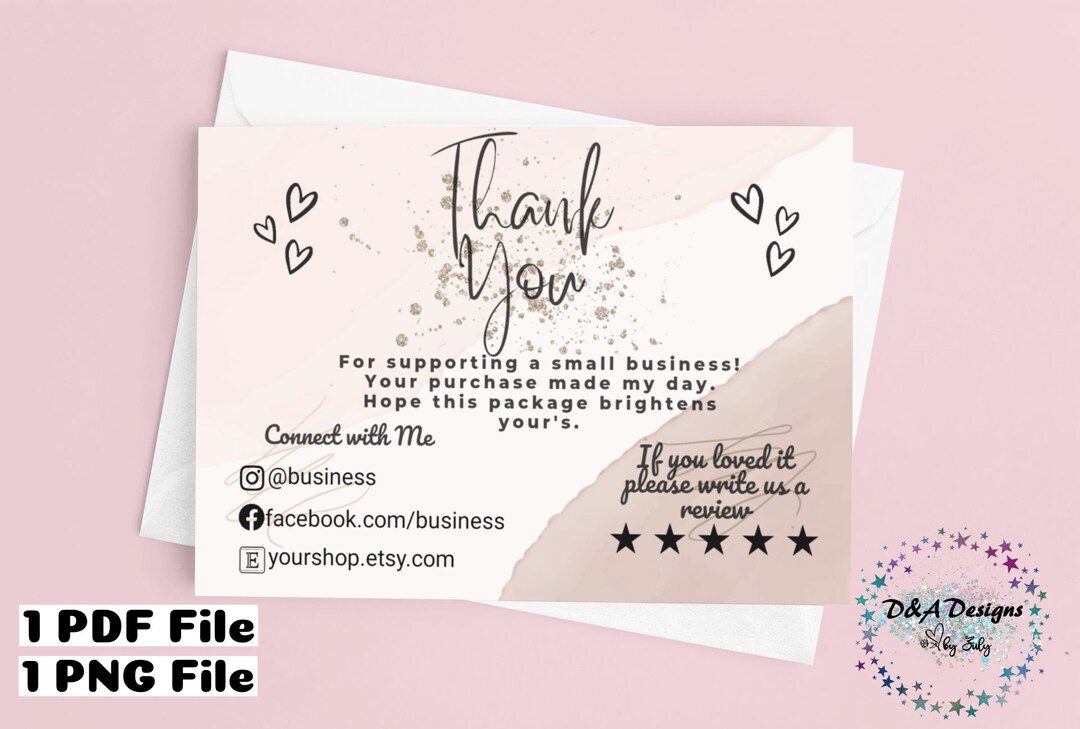 Editable Business Thank You Card Template Printable & Customizable ...