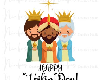 Three Kings Day PNG: Puerto Rican 'Trikin' Day Design (Digital Download)