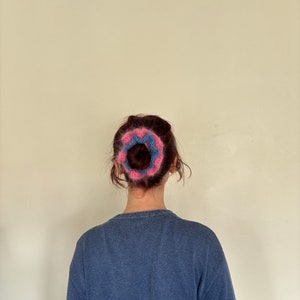Big fluffy mohair handmade scrunchie