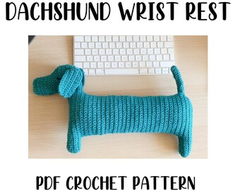 Dachshund decorative cushion/wrist rest PDF crochet pattern. (US terminology)