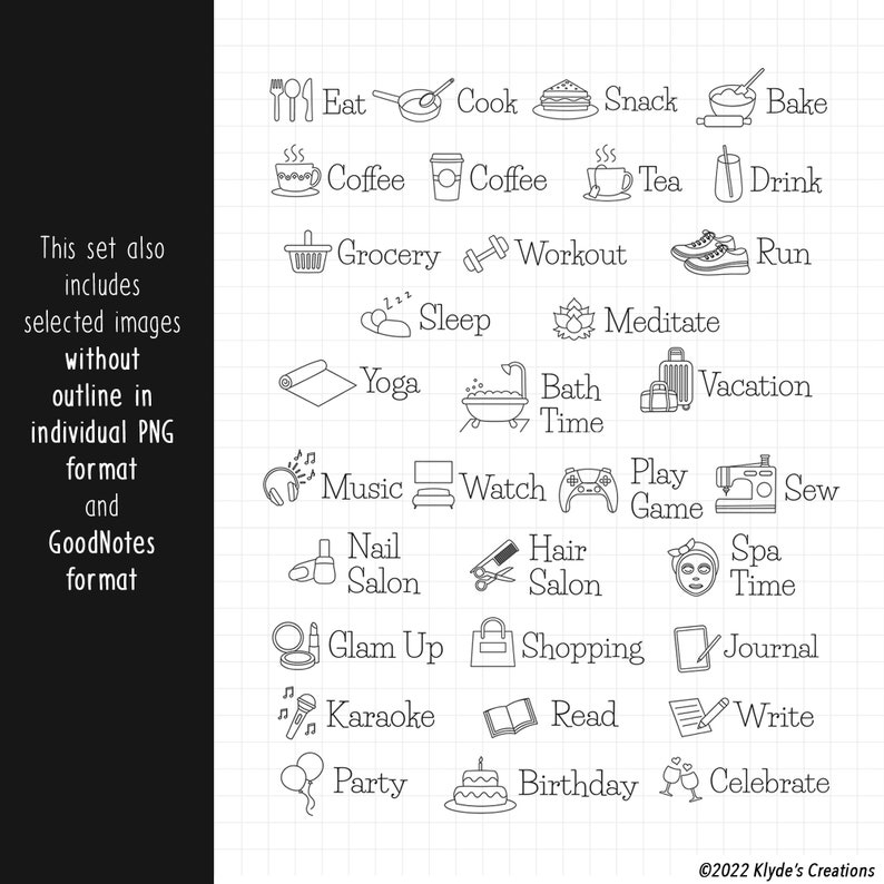 Daily Life Digital Stickers for Goodnotes iPad Planner Journal Sticker ...