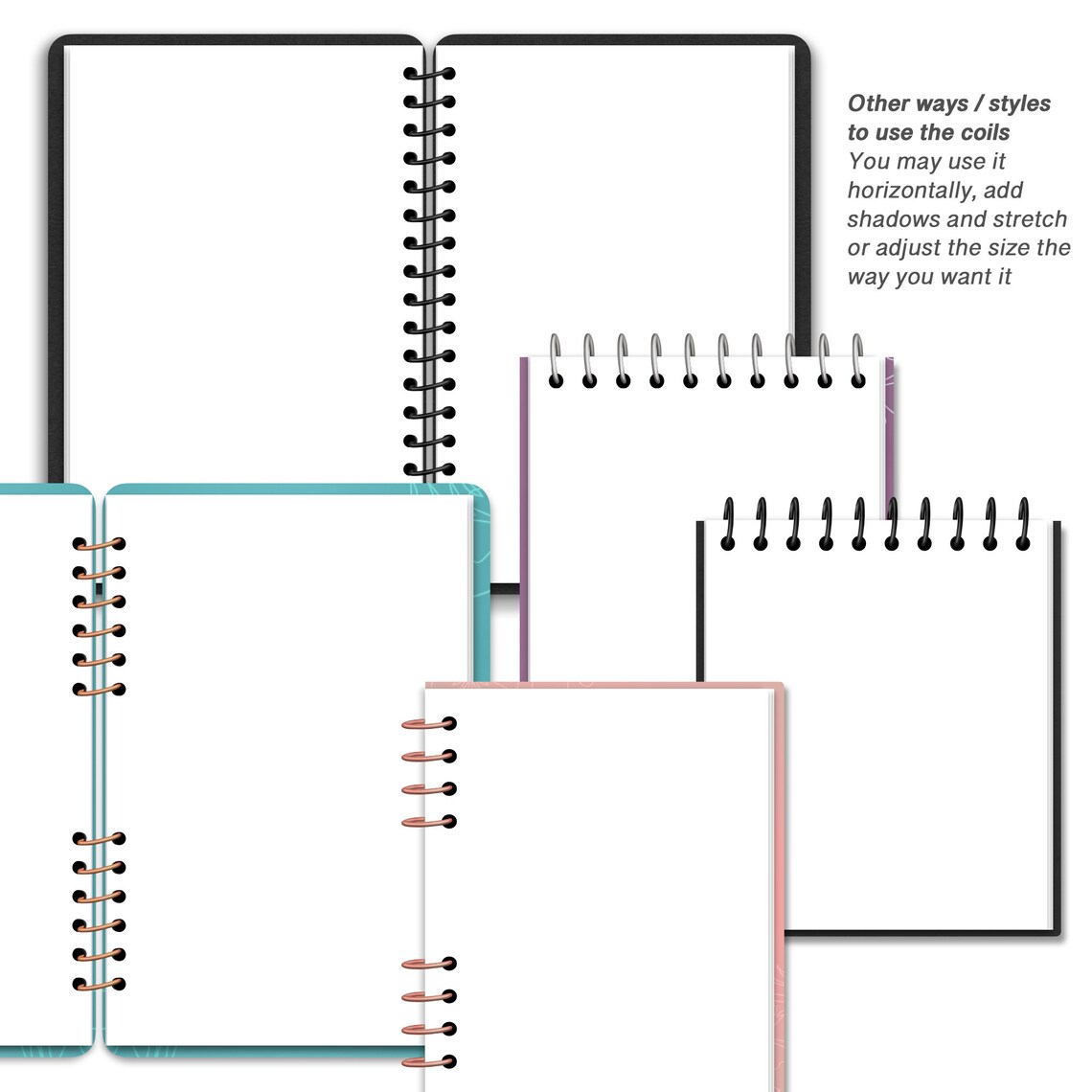 Metallic Realistic Digital Planner Coils Gold Silver Rose Etsy