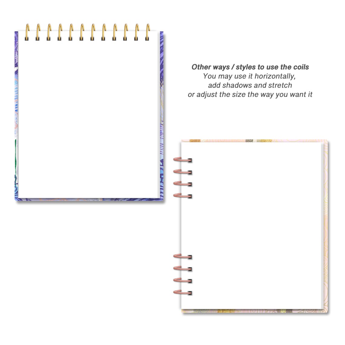 Metallic Realistic Digital Planner Coils Gold Silver Rose Etsy