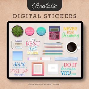 Realistic Digital Stickers, Mock up Stickers, Widgets Stickers for GoodNotes, Mood Board Digital Sticker Bundle, Goodnotes iPad Stickers