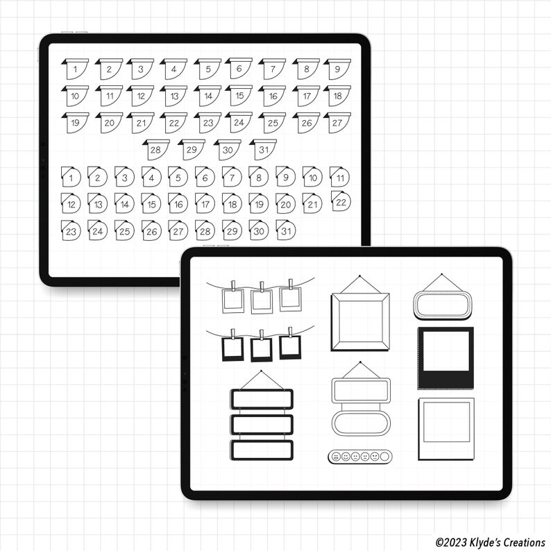 Monthly and Daily Life Digital Stickers Goodnotes iPad Journal Sticker ...