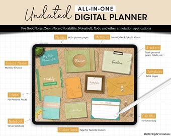 All in One Digital Planner 2026 2027 2028 & Undated, Goodnotes Planner, Daily Planner, Weekly Planner, Notability Planner, iPad Planner