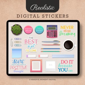 Realistic Digital Stickers, Mock up Stickers, Widgets Stickers for GoodNotes, Mood Board Digital Sticker Bundle, Goodnotes iPad Stickers