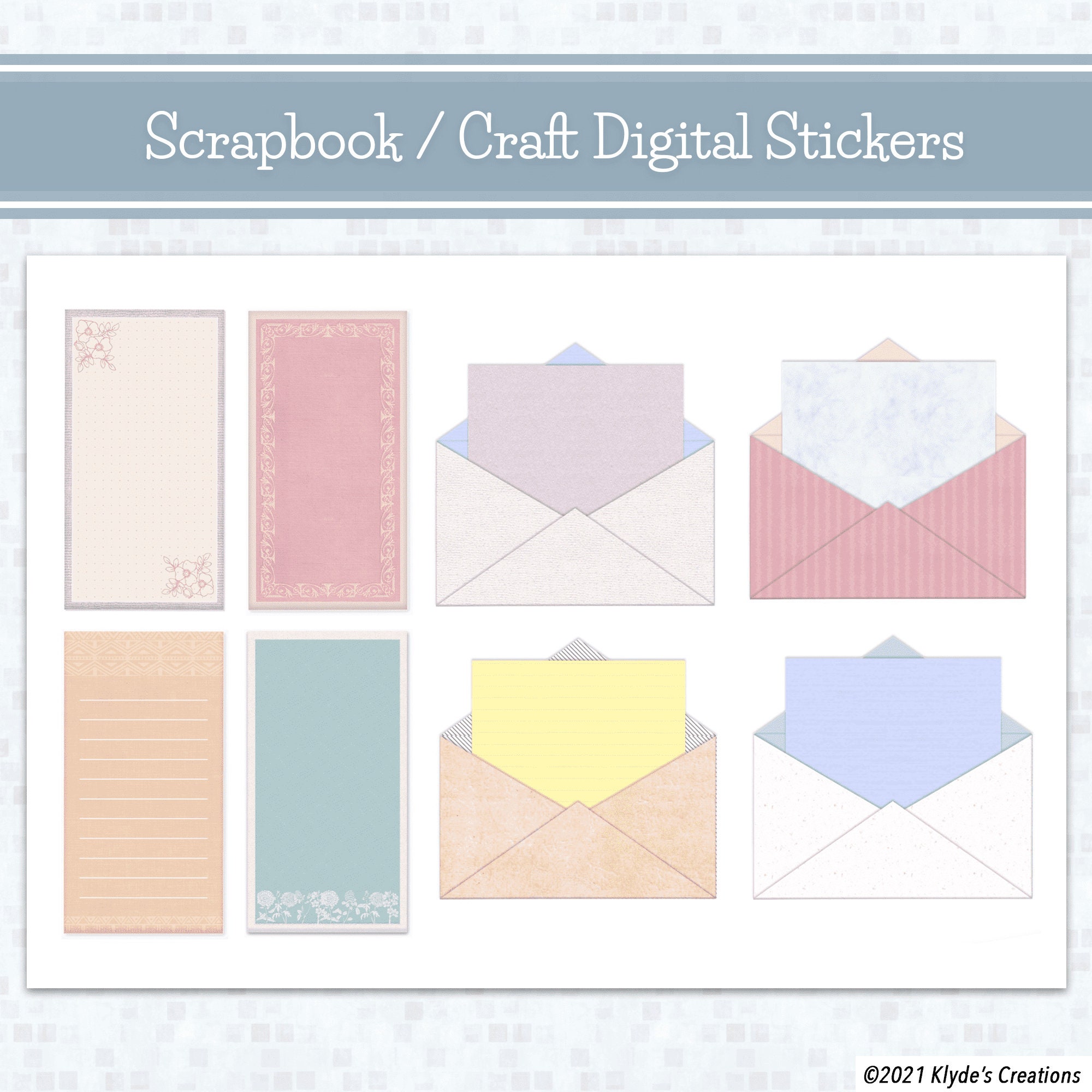 scrapbook scrapbooking digital stickers craft vintage for etsy