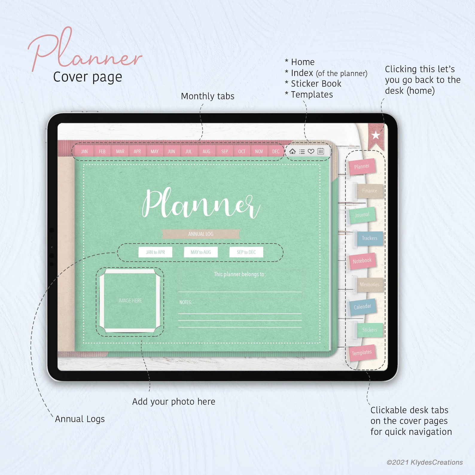 Allinone Undated Digital Planner Set V3 My Desk Planner Etsy