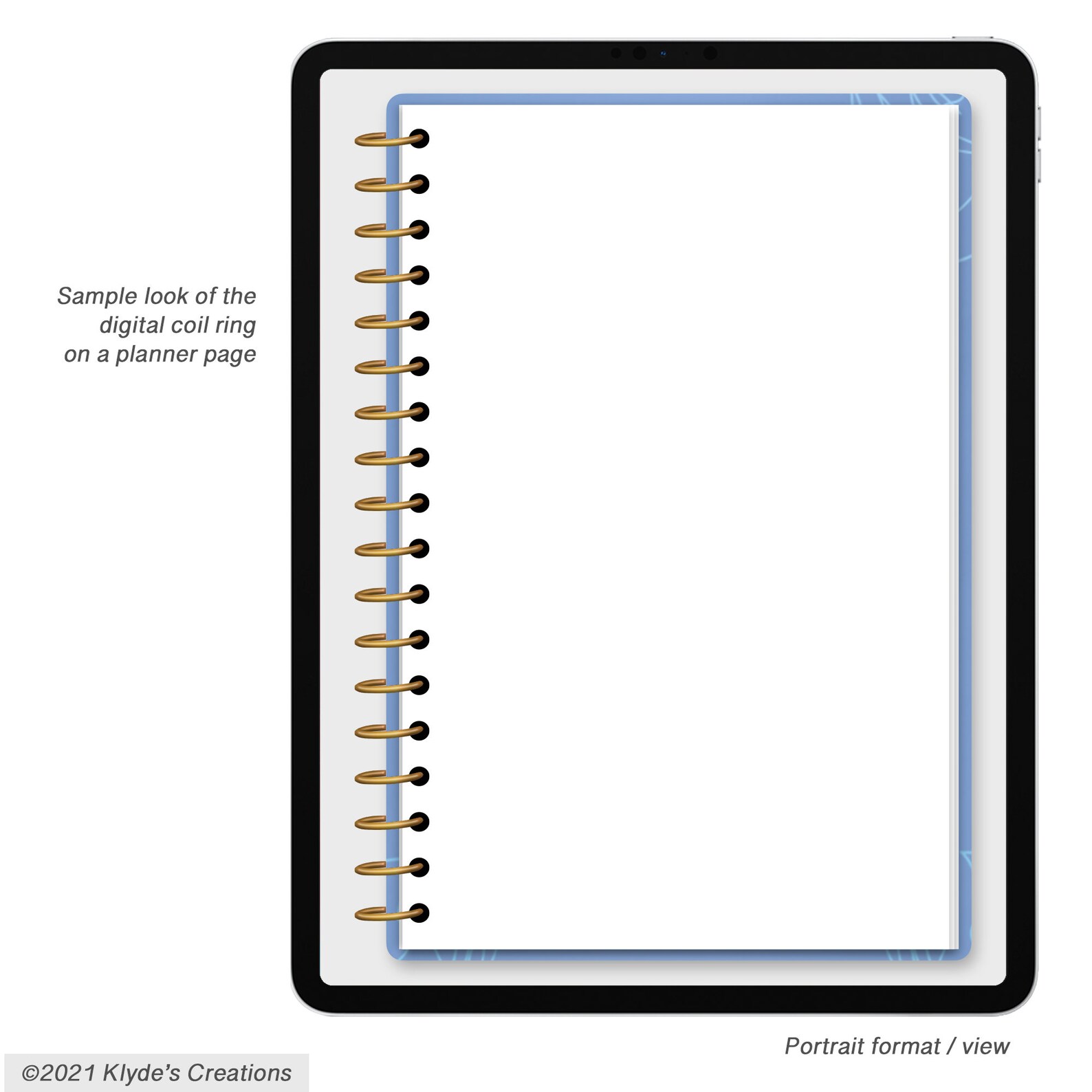 Metallic Realistic Digital Planner Coils Gold Silver Rose Etsy