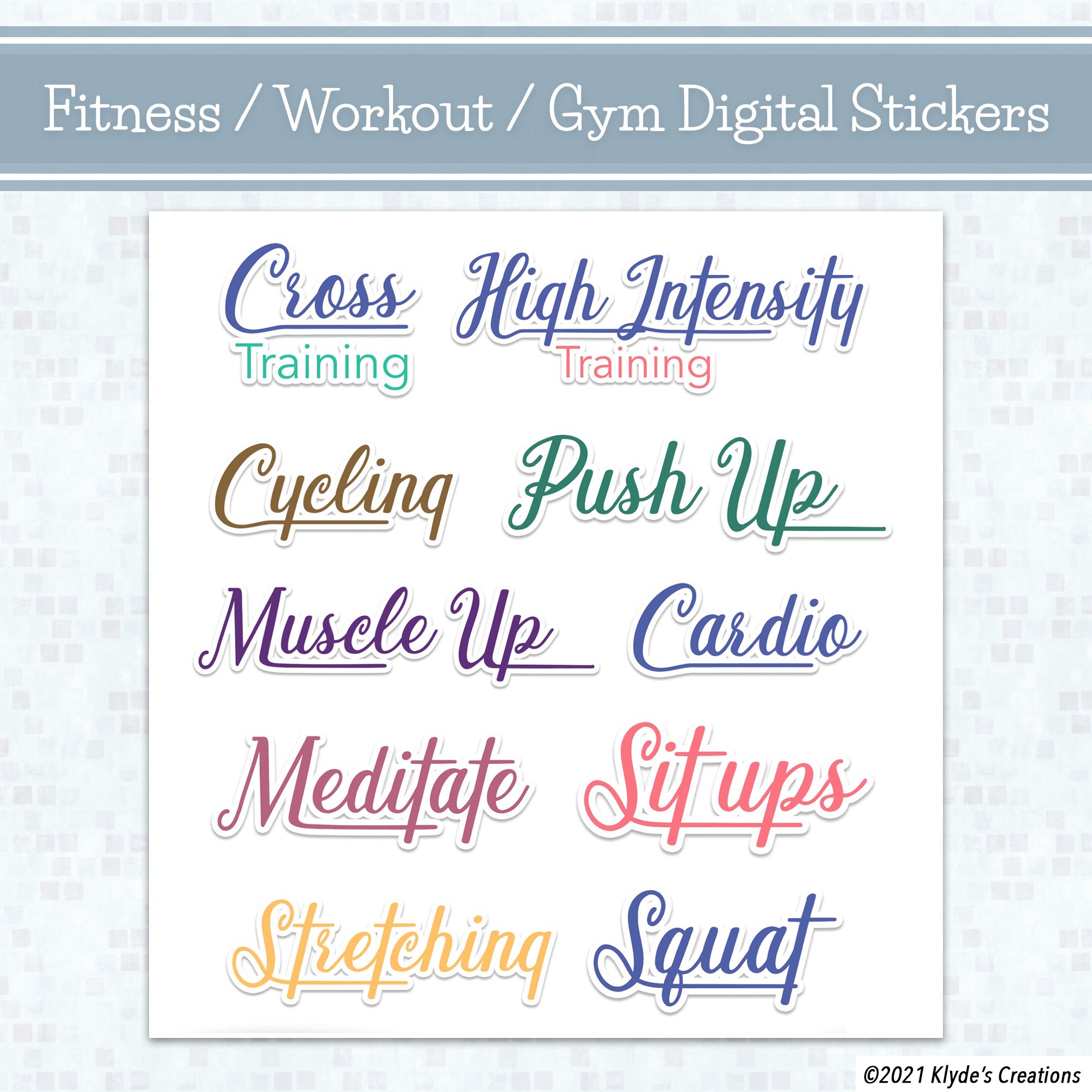 Fitness / Workout Digital Stickers for Goodnotes Noteshelf Etsy