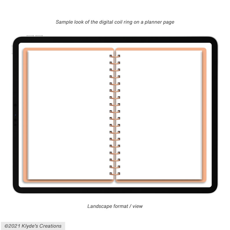 Metallic Realistic Digital Planner Coils Gold Silver Rose Etsy Canada