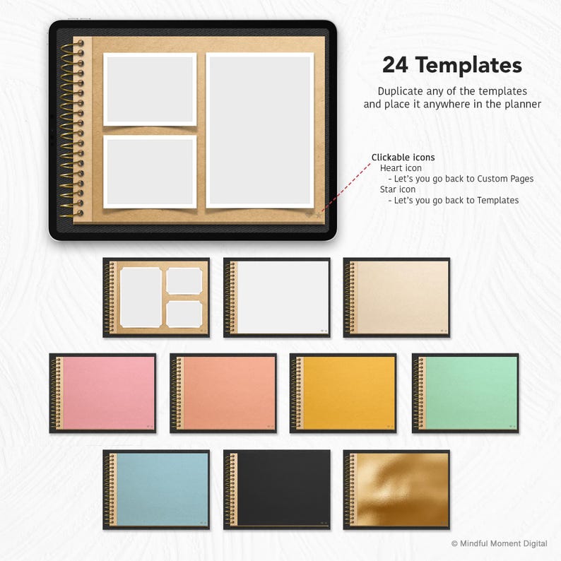 Digital Scrapbook Template, Memory Book for GoodNotes, Digital Photo Album, Scrapbooking Journal, Instant Download, Digital Journal Template image 7