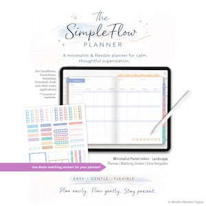 Hyperlink Digital Planner, All-in-One Digital Planner 2026 2027 2028, Daily Weekly Monthly Journal, Goodnotes Planner, Apple Google Calendar