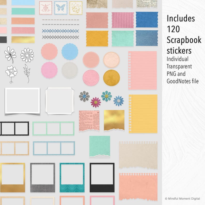 Digital Scrapbook Template, Memory Book for GoodNotes, Digital Photo Album, Scrapbooking Journal, Instant Download, Digital Journal Template image 3