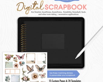 Digital Scrapbook Template, Memory Book for GoodNotes, Digital Photo Album, Scrapbooking Journal, Instant Download, Digital Journal Template
