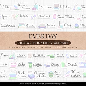 Pastel Daily Activity Digital Stickers: GoodNotes PNG (Digital Download)