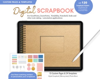 Digital Scrapbook | Memory Book | Photo Album | Memory Keeper w/ Digital Stickers for GoodNotes, Notability, ZoomNotes, Noteshelf, Xodo
