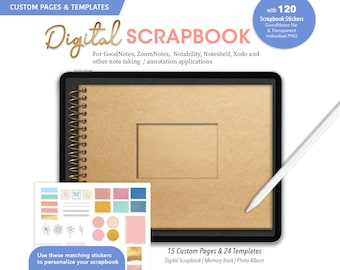 Digital Scrapbook | Memory Book | Photo Album | Memory Keeper w/ Digital Stickers for GoodNotes, Notability, ZoomNotes, Noteshelf, Xodo