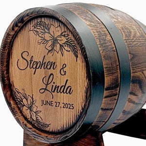 Kaarthouder vat, kaartdoos vat 10 l, gepersonaliseerde eiken whiskyvatdoos, wijn, rustiek bruiloftsdecor, gastenboek receptie