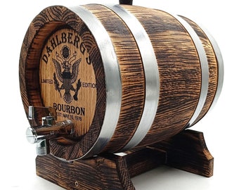 Personalisiertes Whiskyholzfass, Whisky-Wein-Rum Eichenfass, Holzfass Geschenk für Männer Him Dad Ehemann Valentinstag Geschenk
