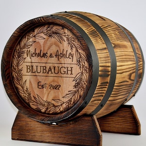 Wedding Barrel Card Box 10L, Gepersonaliseerde Oak Whiskey Barrel Box, Wine Barrel Event Card Holder, Rustiek Bruiloft Decor Receptie Rum Barrel